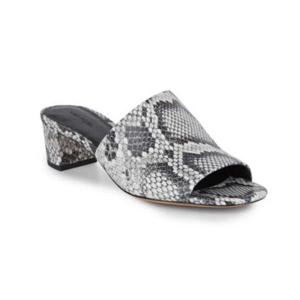 Vince Sahara Mules Leather Snakeskin Slip On Sandals Snake Animal Wedding Guest